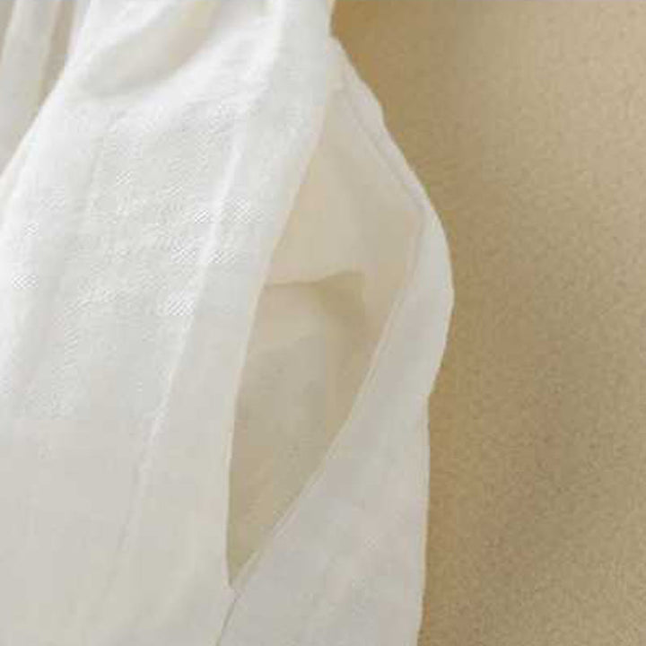 Robe mi-longue rétro en coton et lin à manches longues et poches, avec cordon de serrage et boutons grenouille, motif Buddha Stones - image 14