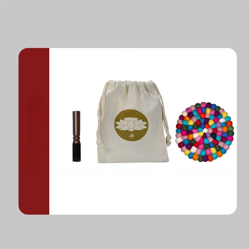 Buddha Stones Carillon de cloche chantante portatif fait main pour l'éveil, la guérison et la méditation, avec manche en bois. - image 7