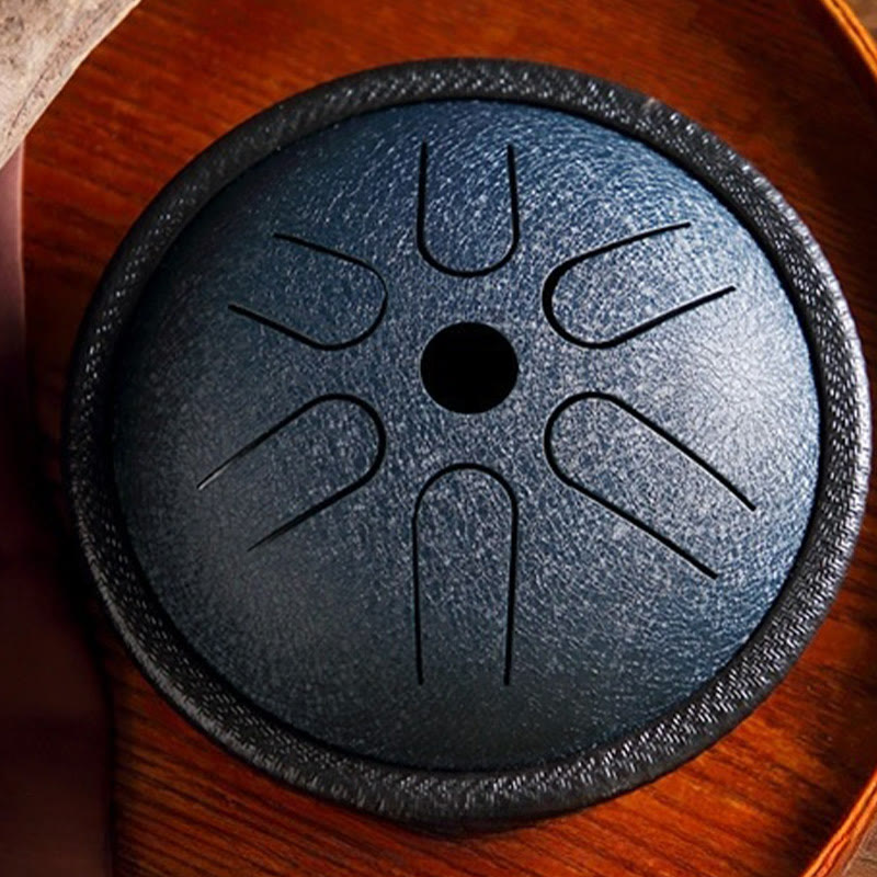 Buddha Stones Tambour à langue en acier, kit de batterie pour méditation et yoga, 6 notes, 5,5 pouces