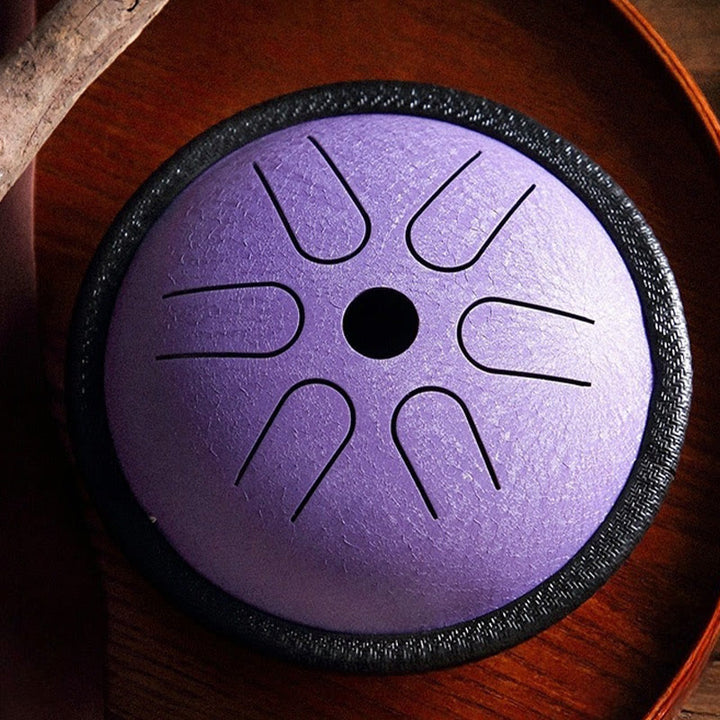 Buddha Stones Tambour à langue en acier, kit de batterie pour méditation et yoga, 6 notes, 5,5 pouces