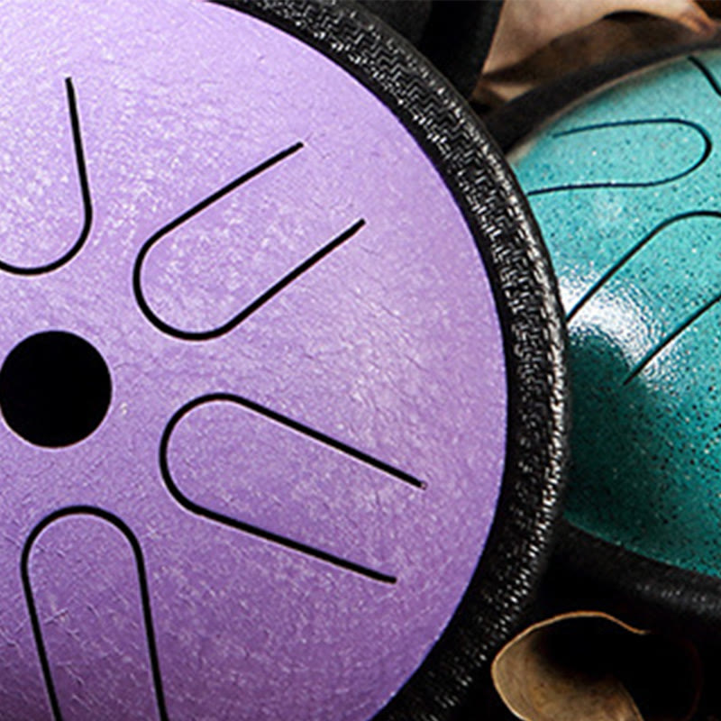 Buddha Stones Tambour à langue en acier, kit de batterie pour méditation et yoga, 6 notes, 5,5 pouces