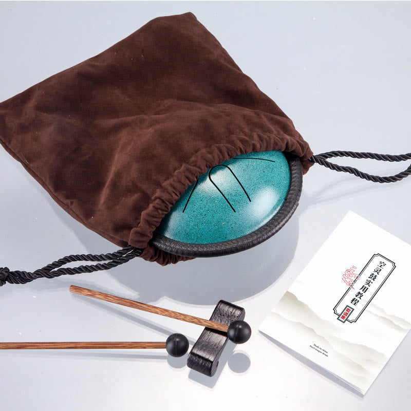 Buddha Stones Tambour à langue en acier, kit de batterie pour méditation et yoga, 6 notes, 5,5 pouces