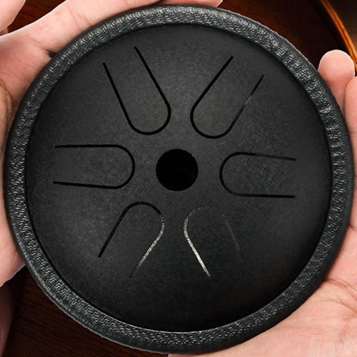 Buddha Stones Tambour à langue en acier, kit de batterie pour méditation et yoga, 6 notes, 5,5 pouces