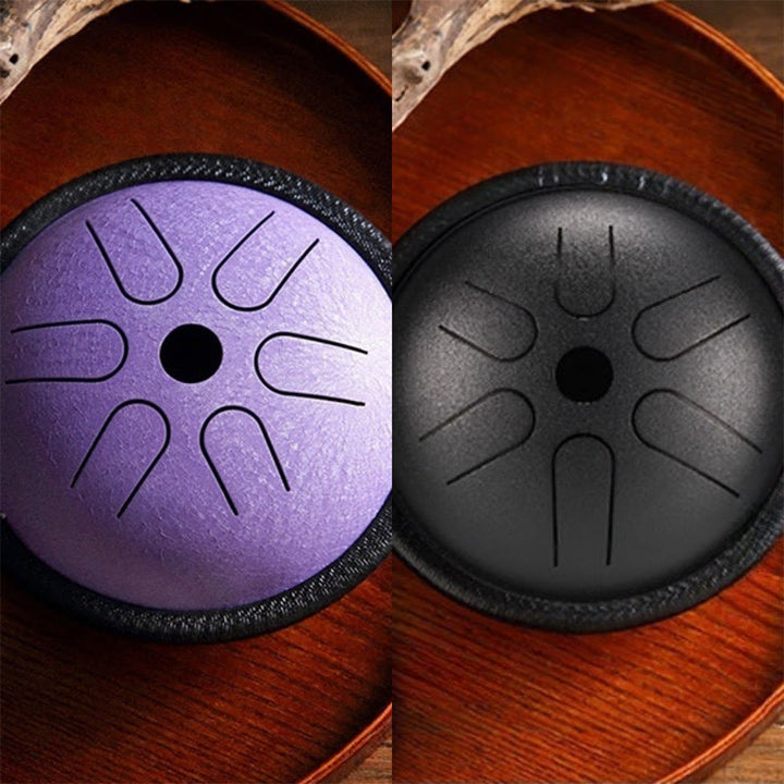 Buddha Stones Tambour à langue en acier, kit de batterie pour méditation et yoga, 6 notes, 5,5 pouces