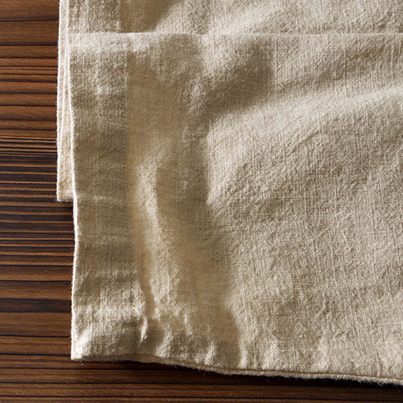 Costume chinois Tang en coton et lin avec boutons de grenouille et Buddha Stones , veste et chemise avec poches pour homme - image 27