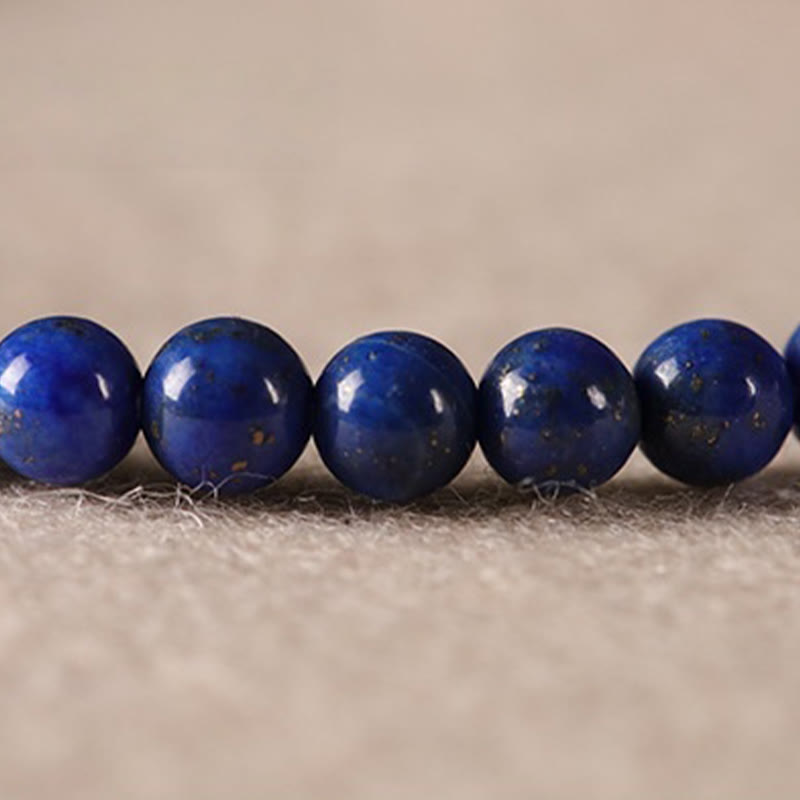 Bracelet positif en perles ultra-fines de lazurite, lapis-lazuli et agate, composé de petites Buddha Stones de positivité - image 14