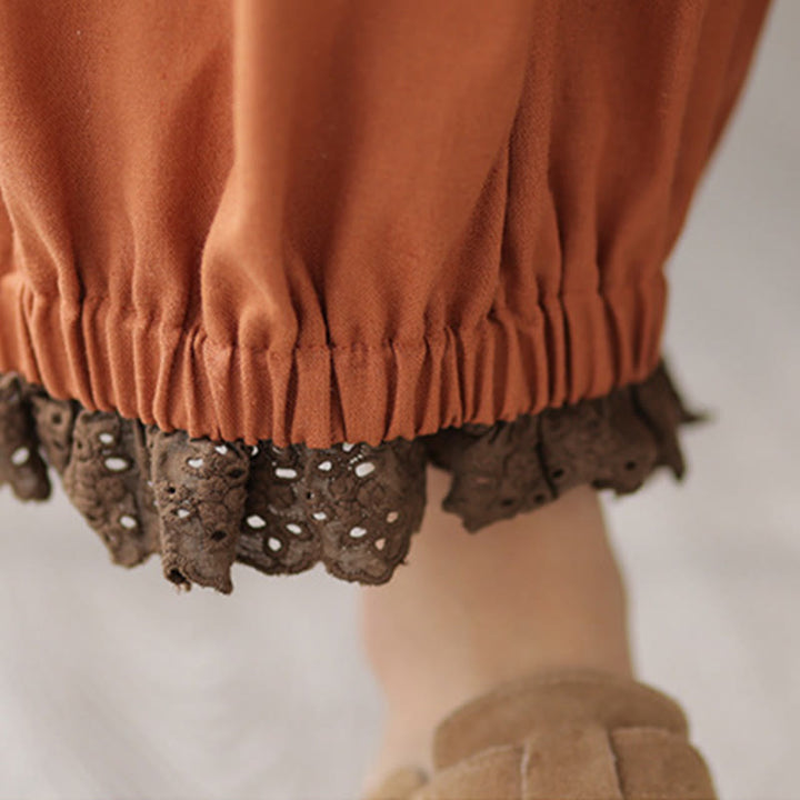 Pantalon Buddha Stones décontracté en coton et lin pour femme, couleur unie, patchwork, avec ceinture élastique et poches, style printemps - image 15