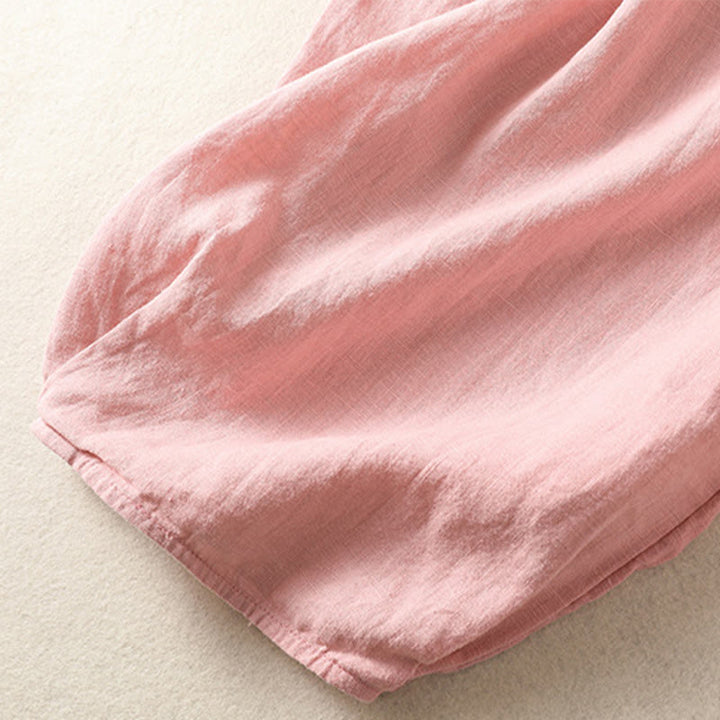 Pantalon sarouel décontracté en coton et lin avec broderie Buddha Stones pour femme, longueur 7-8, avec poches - image 22