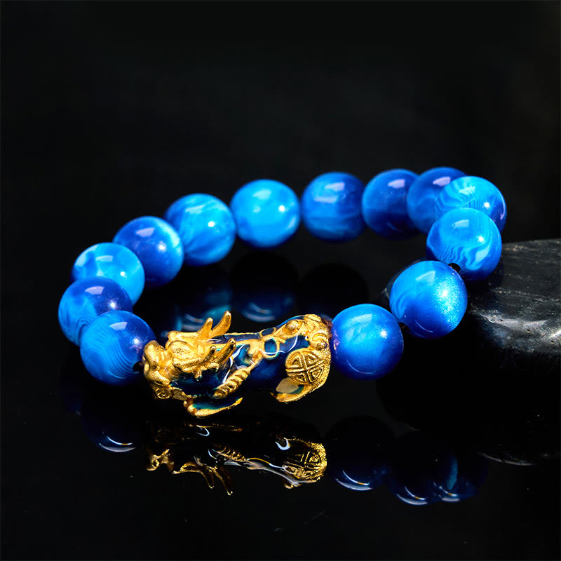 Bracelet de guérison positive PiXiu en Buddha Stones colorées en saule de mer changeant de couleur - image 1