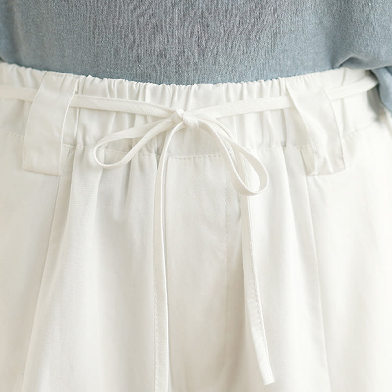 Pantalon large fendu à lacets et poches pour femme, style vintage d'été Buddha Stones - image 13