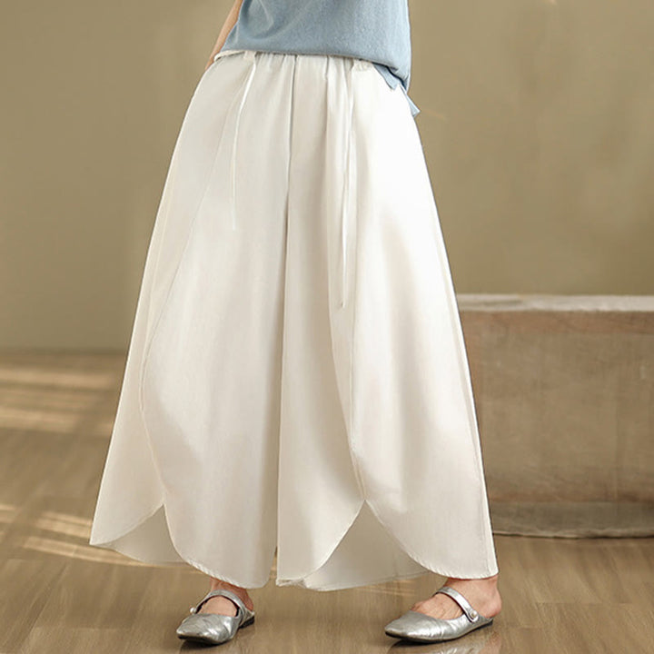 Pantalon large fendu à lacets et poches pour femme, style vintage d'été Buddha Stones - image 12