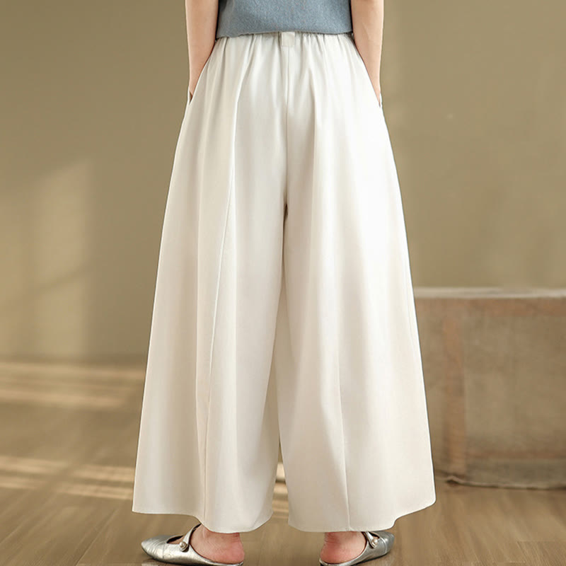 Pantalon large fendu à lacets et poches pour femme, style vintage d'été Buddha Stones - image 8