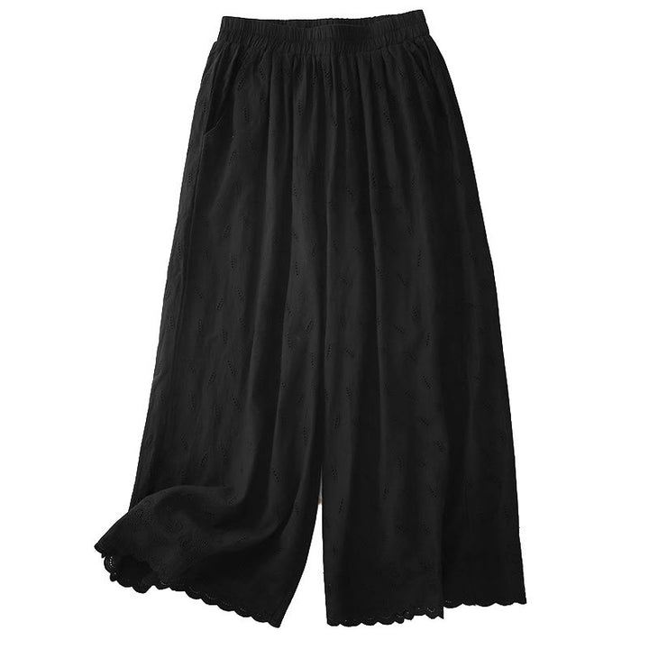 Pantalon large en coton avec poches pour femme , Buddha Stones , patchwork