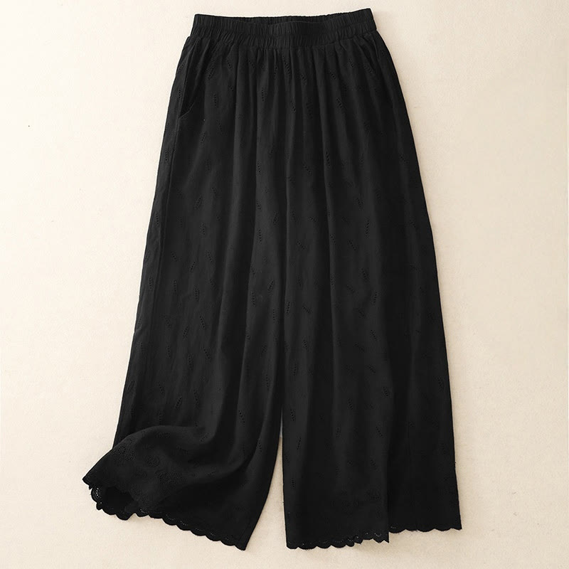 Pantalon large en coton avec poches pour femme , Buddha Stones , patchwork - Noir - US6，UK/AU10，EU38 (XL) - image 7