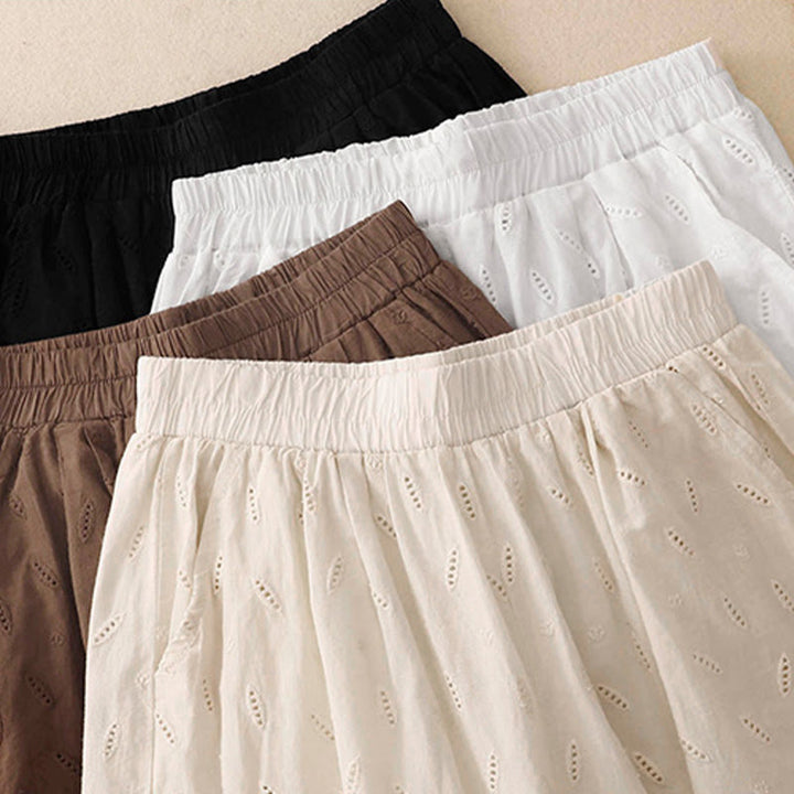 Pantalon large en coton avec poches pour femme , Buddha Stones , patchwork