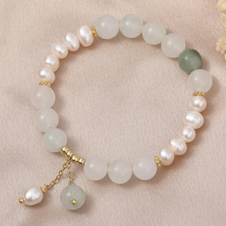 Bracelet Buddha Stones Tianshan Jade Pearl Abundance