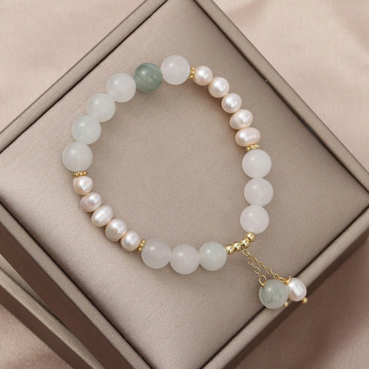 Bracelet Buddha Stones Tianshan Jade Pearl Abundance