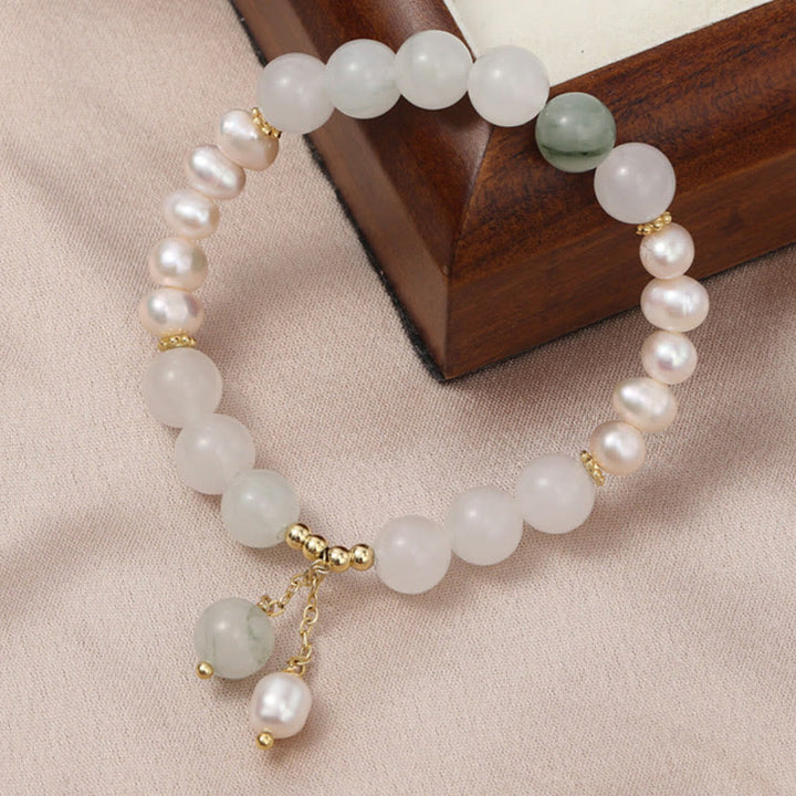 Bracelet Buddha Stones Tianshan Jade Pearl Abundance