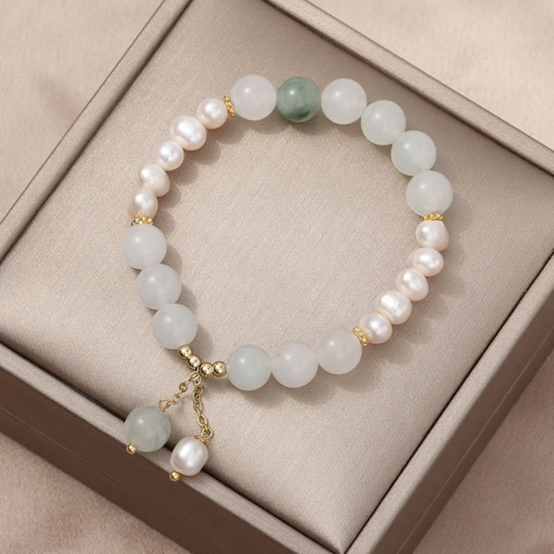 Bracelet Buddha Stones Tianshan Jade Pearl Abundance