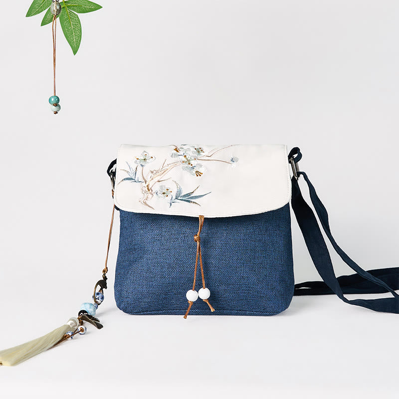 Sac à dos en toile polyester grande capacité brodé à la main avec Buddha Stones