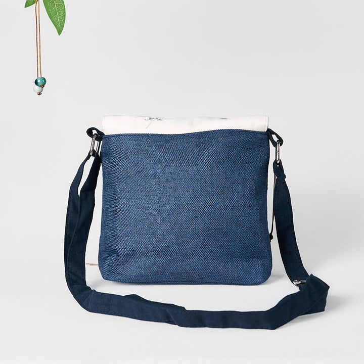 Sac à dos en toile polyester grande capacité brodé à la main avec Buddha Stones