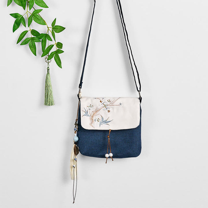 Sac à dos en toile polyester grande capacité brodé à la main avec Buddha Stones
