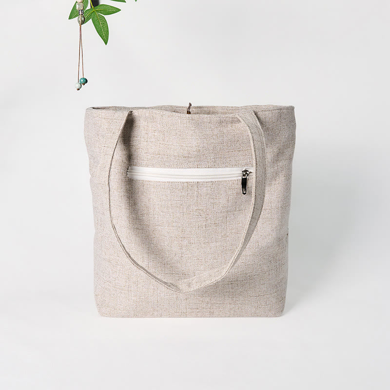 Sac à bandoulière en toile polyester brodé Buddha Stones Magnolia