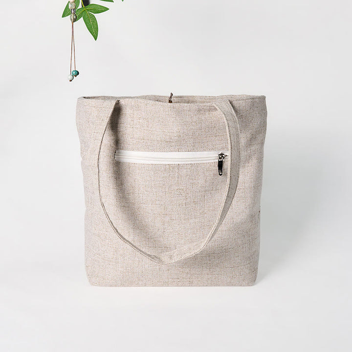 Sac à bandoulière en toile polyester brodé Buddha Stones Magnolia
