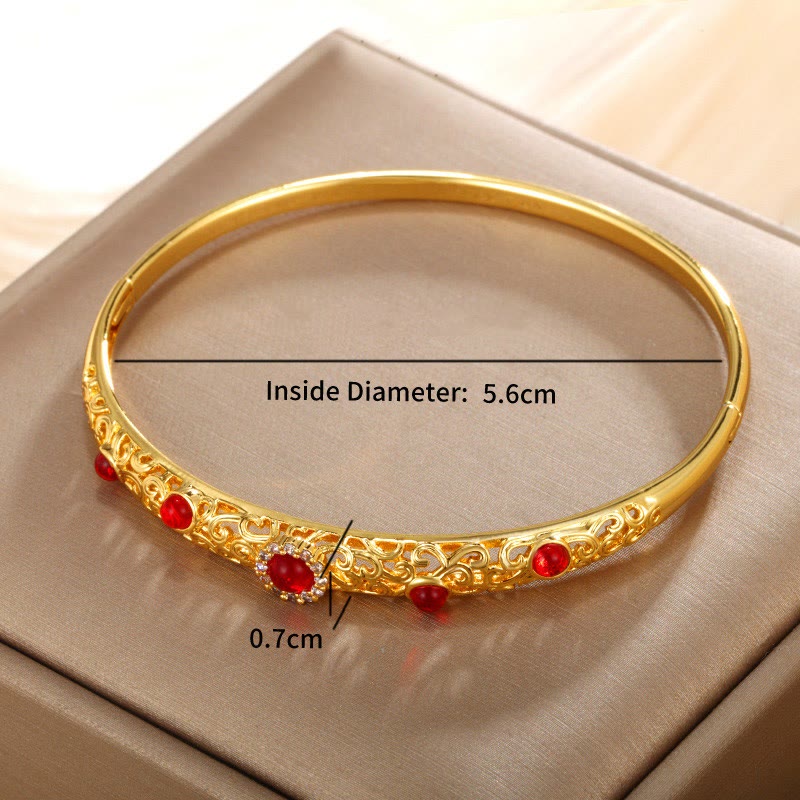 Bracelet jonc porte-bonheur en alliage de zirconium avec Buddha Stones et vigne