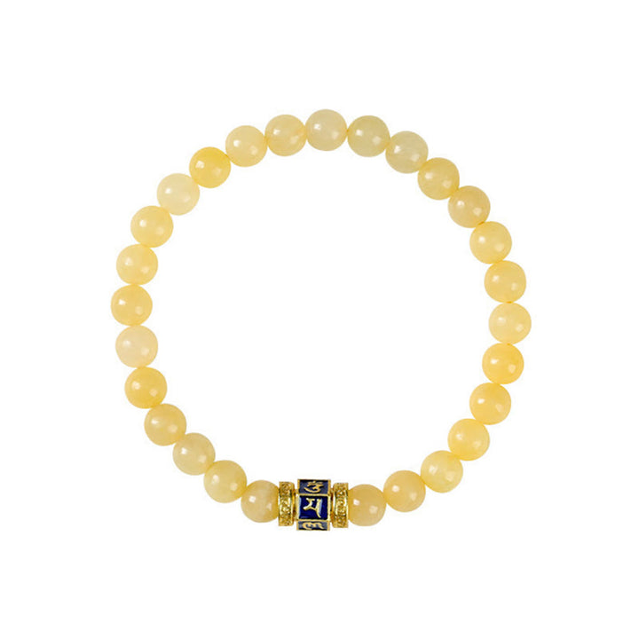 Bracelet de fortune en Buddha Stones , perles de topaze Om Mani Padme Hum