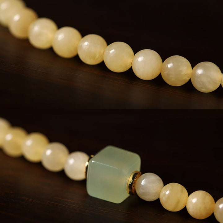 Bracelet de richesse double cercle en jade et perles de topaze de Buddha Stones