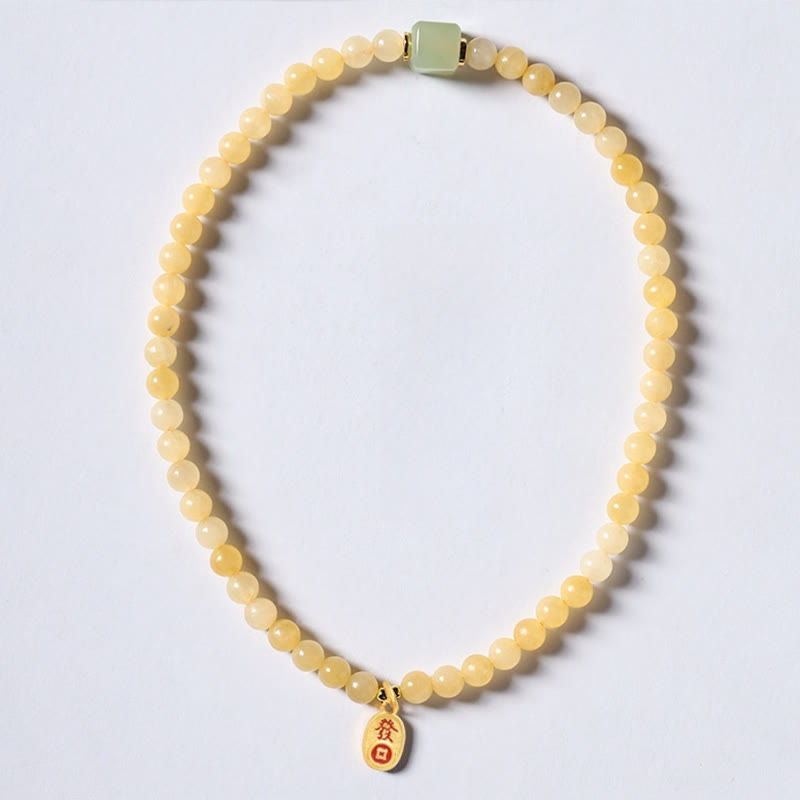 Bracelet de richesse double cercle en jade et perles de topaze de Buddha Stones