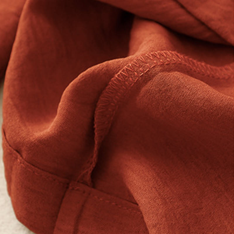 Pantalon court à jambes larges et poches pour femme, style ethnique décontracté et simple, avec cordon de serrage et Buddha Stones - image 17