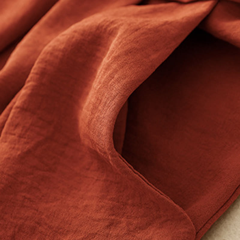 Pantalon court à jambes larges et poches pour femme, style ethnique décontracté et simple, avec cordon de serrage et Buddha Stones - image 15