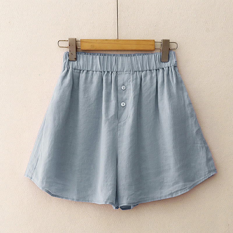 Ensemble d'été 2 pièces Buddha Stones pour femme : haut à manches longues uni, short et poches. Vêtements de méditation. - image 24