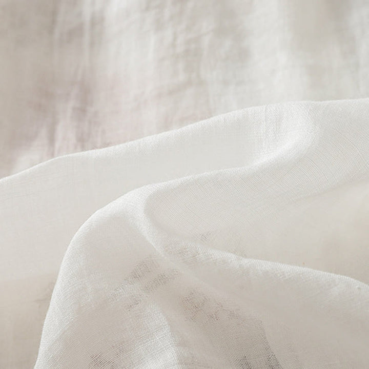 Chemise à manches trois-quarts en coton et lin pour femme, ornée de broderies artistiques décontractées à motif de feuilles et de Buddha Stones - image 21