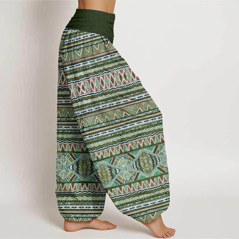 Pantalon sarouel décontracté à taille élastique pour femme, style tribal, motif géométrique, motif Buddha Stones - image 6