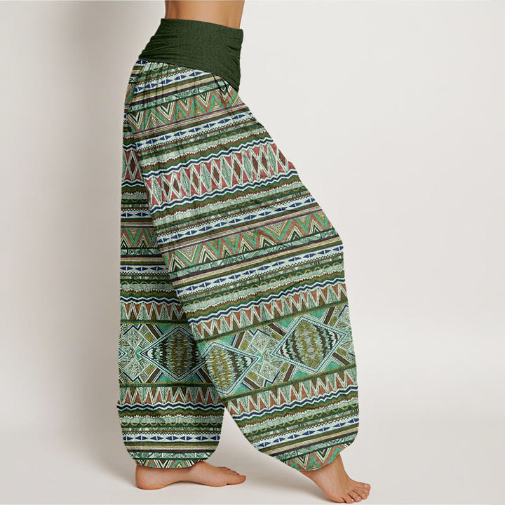 Pantalon sarouel décontracté à taille élastique pour femme, style tribal, motif géométrique, motif Buddha Stones - image 6