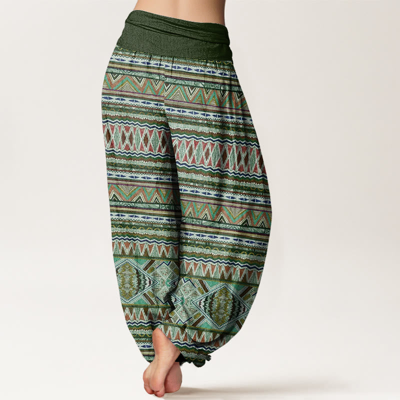 Pantalon sarouel décontracté à taille élastique pour femme, style tribal, motif géométrique, motif Buddha Stones - image 6