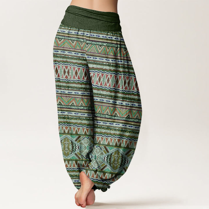 Pantalon sarouel décontracté à taille élastique pour femme, style tribal, motif géométrique, motif Buddha Stones - image 6