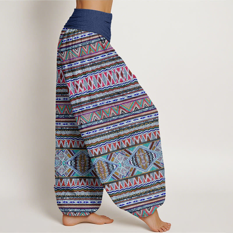 Pantalon sarouel décontracté à taille élastique pour femme, style tribal, motif géométrique, motif Buddha Stones - image 9