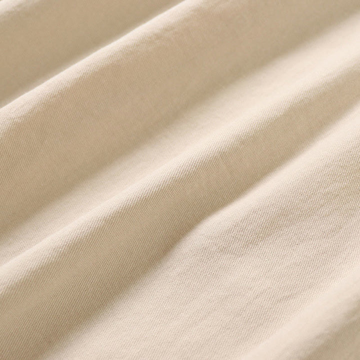 Robe mi-longue décontractée en coton et lin avec broderie géométrique artistique et boutons sur le devant, manches longues lanternes - image 18