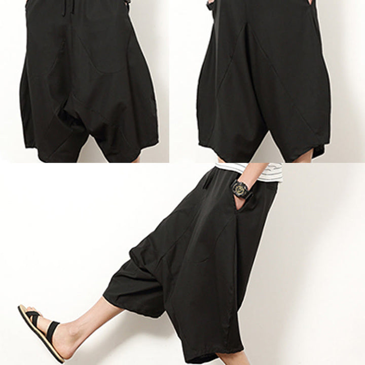 Pantalon large en coton et lin pour homme, avec poches, longueur 7-8, Buddha Stones , patchwork, simple et décontracté, avec cordon de serrage - image 25