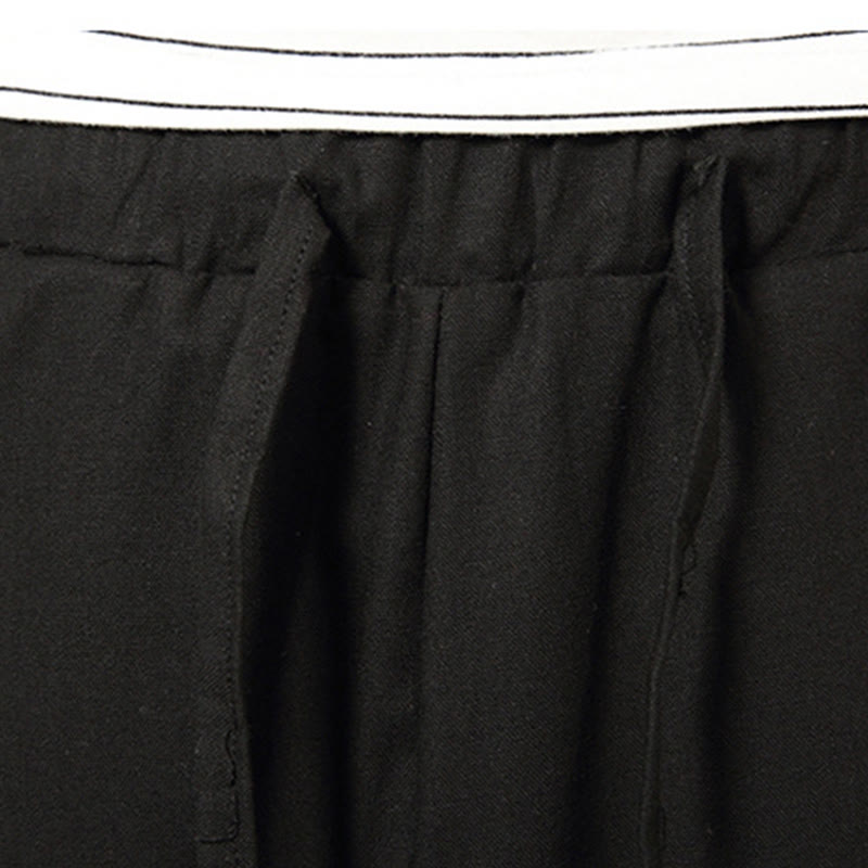 Pantalon large en coton et lin pour homme, avec poches, longueur 7-8, Buddha Stones , patchwork, simple et décontracté, avec cordon de serrage - image 22