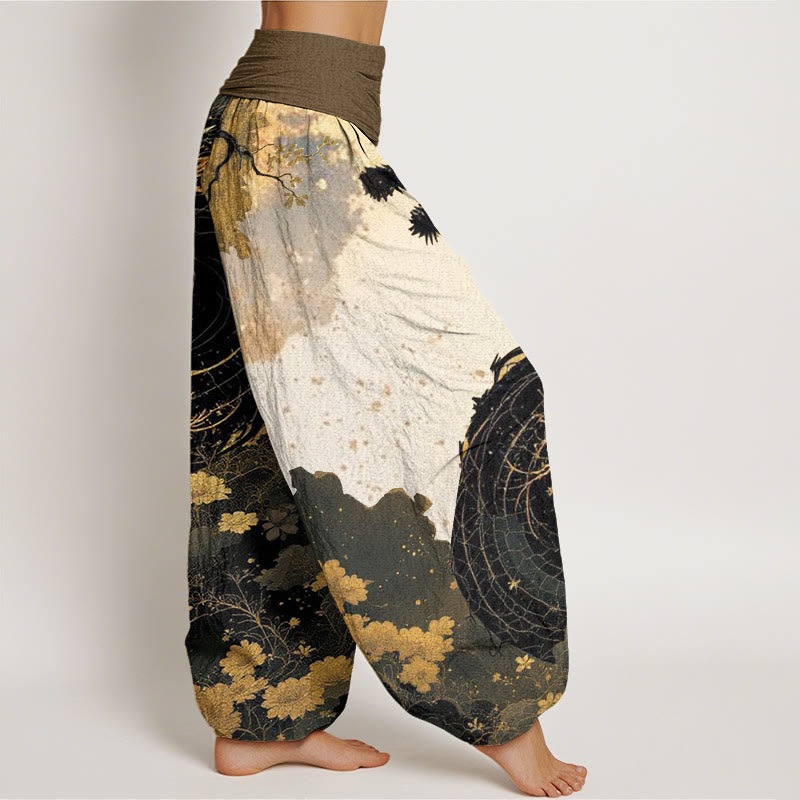 Pantalon sarouel décontracté à taille élastique pour femme, motif dragon et arbre ancien, Buddha Stones - image 1
