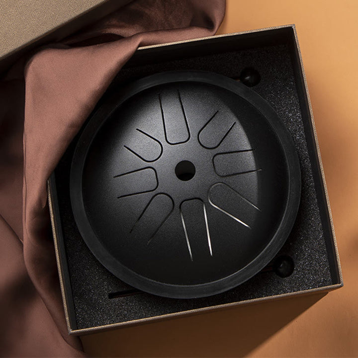 Buddha Stones Steel Tongue Drum Kit de percussion 8 notes 6 pouces pour la guérison sonore, le yoga et la méditation