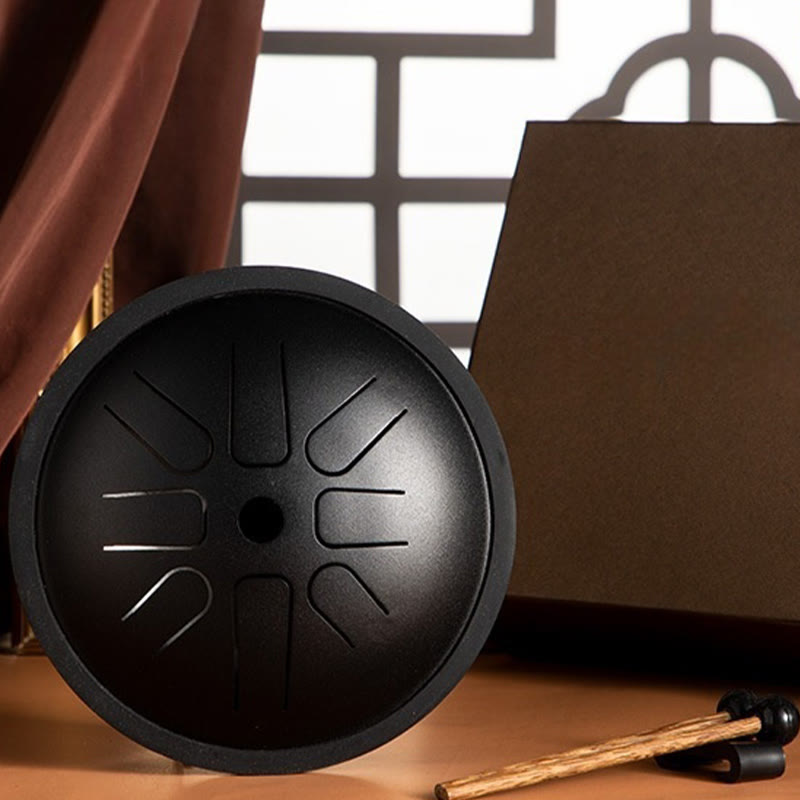 Buddha Stones Steel Tongue Drum Kit de percussion 8 notes 6 pouces pour la guérison sonore, le yoga et la méditation