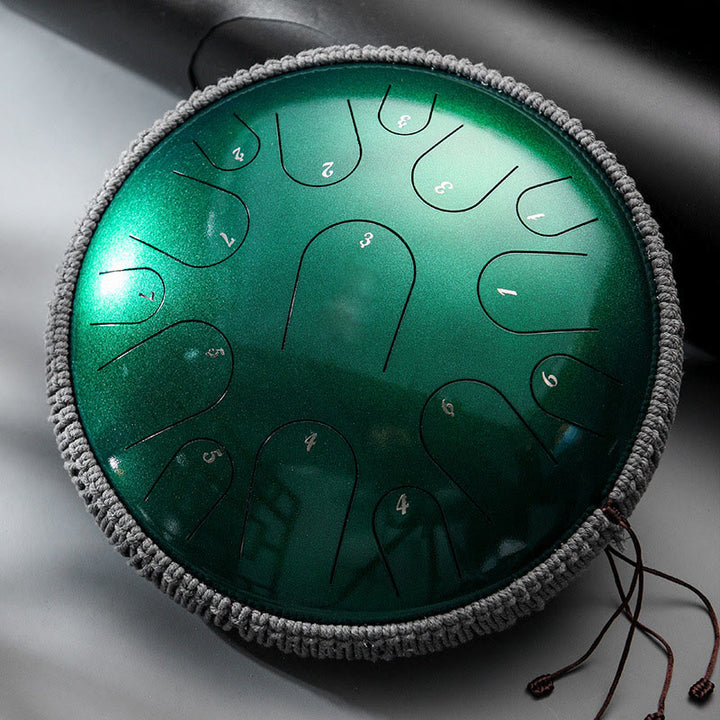 Buddha Stones Steel Tongue Drum Kit de batterie de méditation de pleine conscience de guérison sonore 15 notes Instrument de percussion 14 pouces
