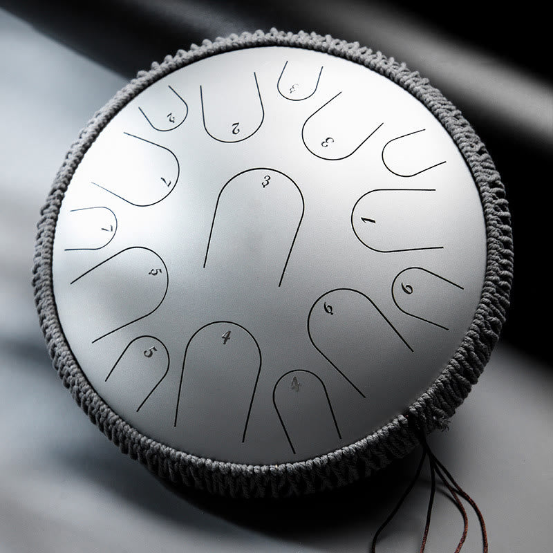 Buddha Stones Steel Tongue Drum Kit de batterie de méditation de pleine conscience de guérison sonore 15 notes Instrument de percussion 14 pouces