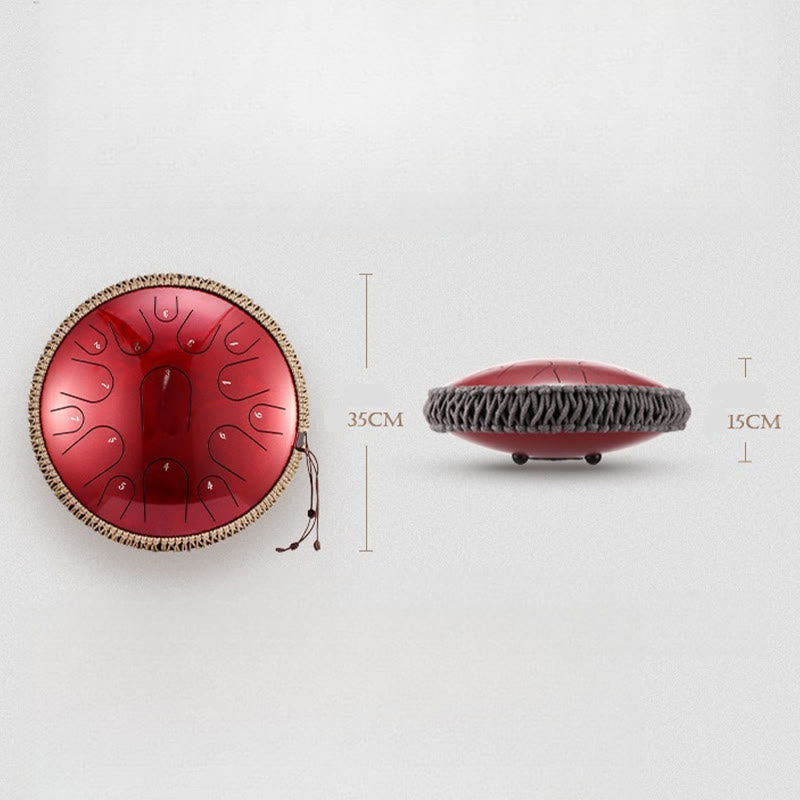 Buddha Stones Steel Tongue Drum Kit de batterie de méditation de pleine conscience de guérison sonore 15 notes Instrument de percussion 14 pouces
